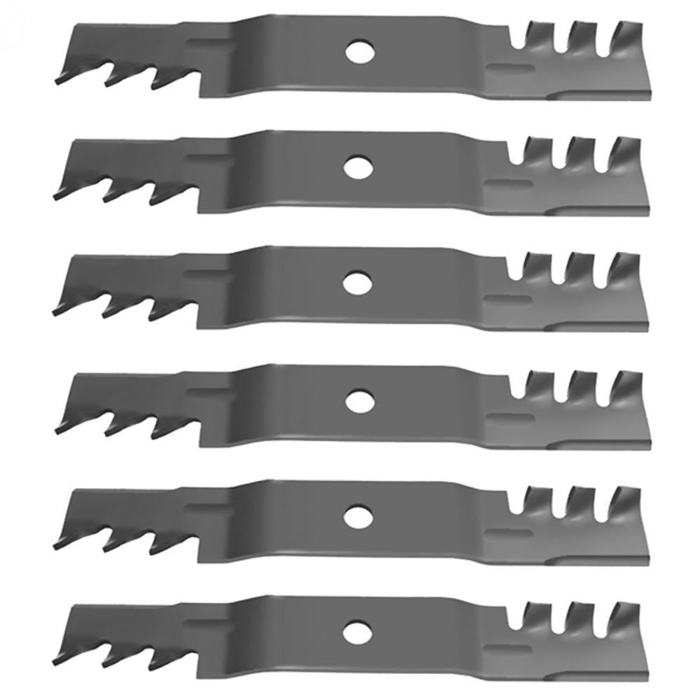 Qty 6: Toothed Mulch Mower Blade
 Fits John Deere Replaces M127500
