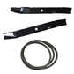 Set of 2 Mulching Lawn Mower Blades and Belt Fits AYP Replaces 134149