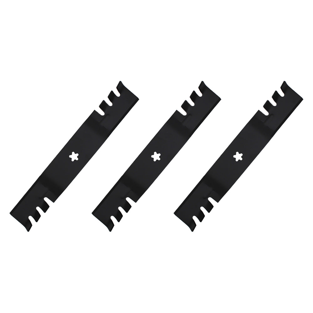 Qty 3: Toothed Mulching Mower Blade
 Fits Husqvarna Replaces 532 18 72-55