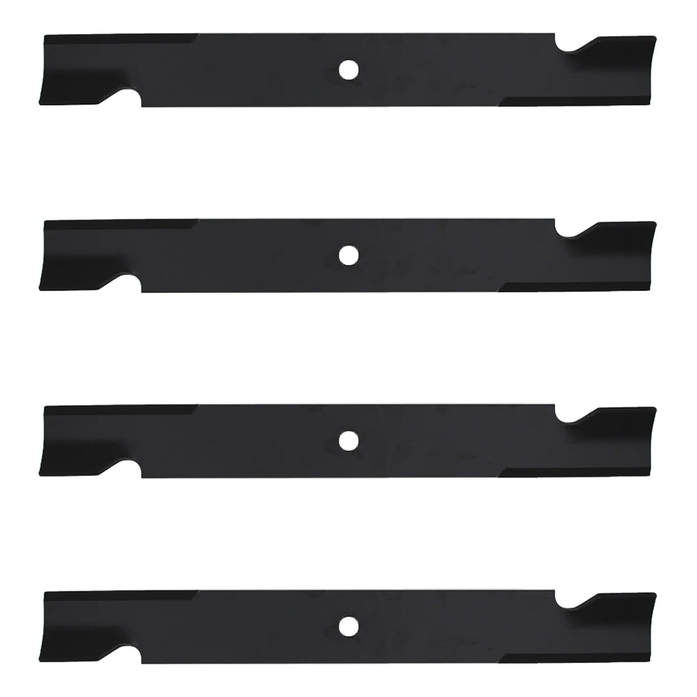 4 Pack Notched High Lift Mower Blades Fits Hustler Raptor 5/8" Center Hole