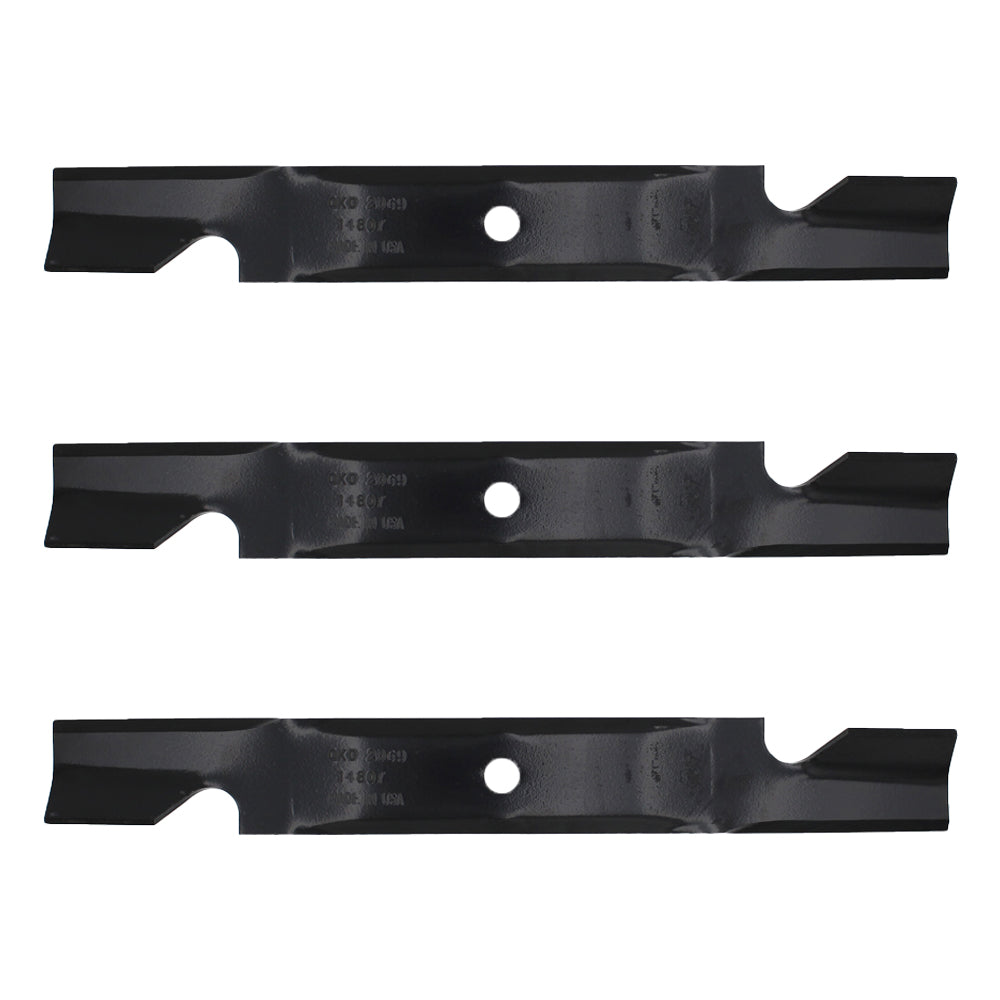 (3) Lawn Mower Blades 17-1/2" x 2-1/4" x .160" Fits Toro Titan Z 50" 117-1156-03