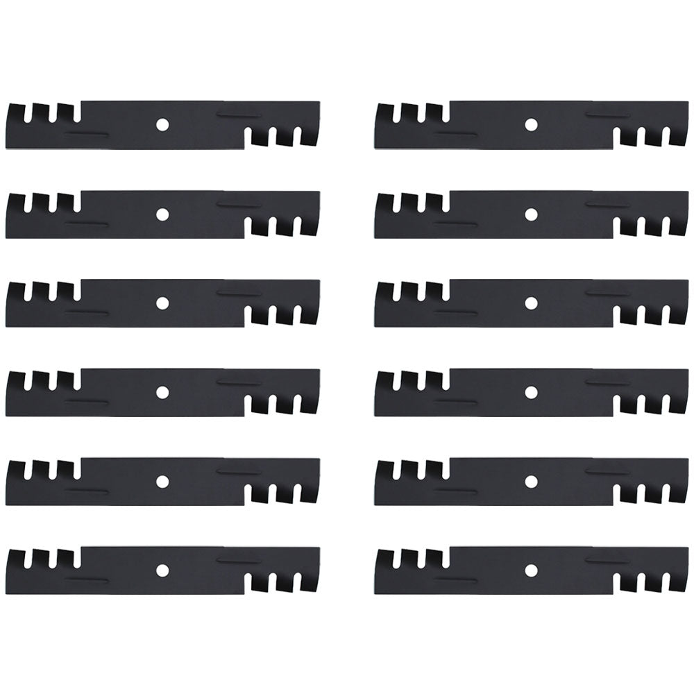 Qty 12: Toothed Mulching Blade Fits John Deere Replaces AM104489