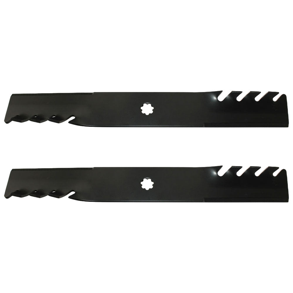 Qty 2: Toothed Mulching Blade Fits John Deere Replaces AM100945