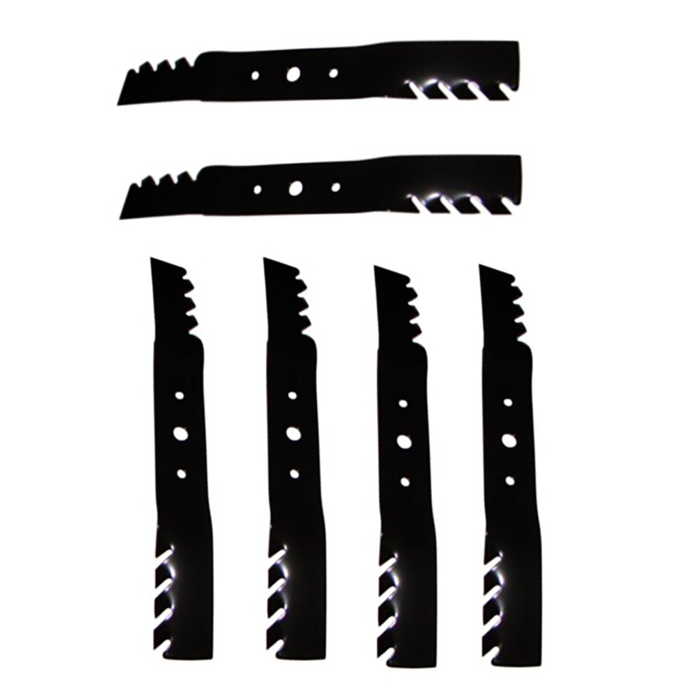 Set of Six Toothed Mulching Blades 362-460 Fits John Deere SRX895 Mower M82408