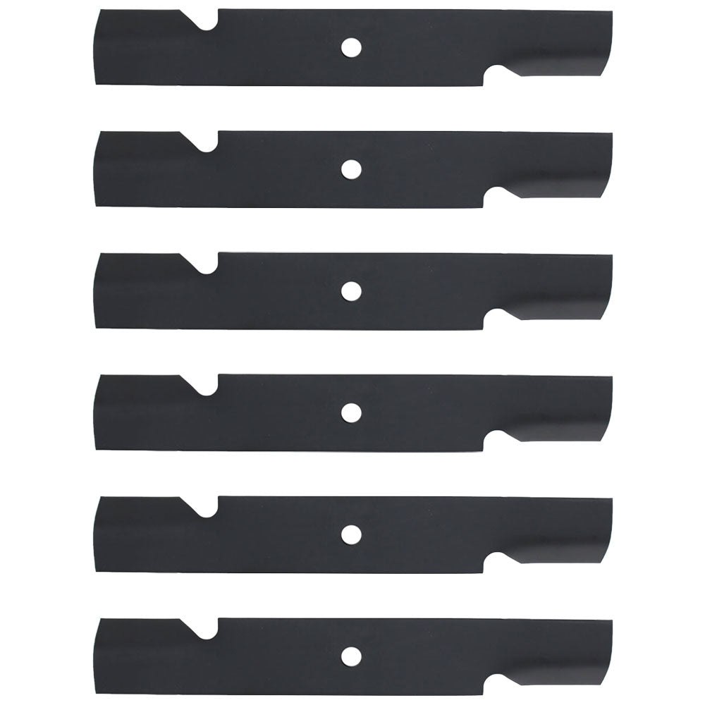 (6) Pack of XHT Notched Fits Hi-Lift Blades fits Mowers w/ 32" & 48" Decks