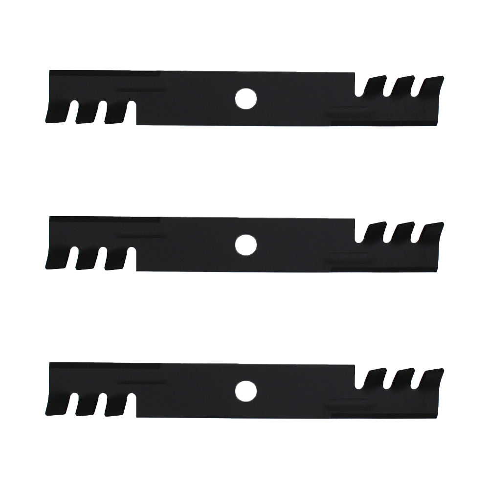 103-6397 Set of (3) Toothed Mulching Mower Blades - 18" X 15/16" Fits Exmark