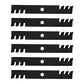 103-6397 Set of (6) Toothed Mulching Mower Blades - 18" X 15/16" Fits Exmark