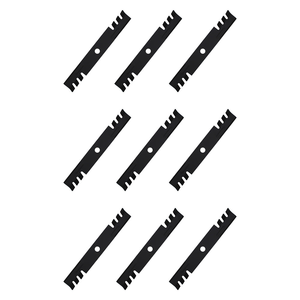 103-6402-S Set of (9) Toothed Mulching Mower Blades - 18" X 15/16" Fits Exmark