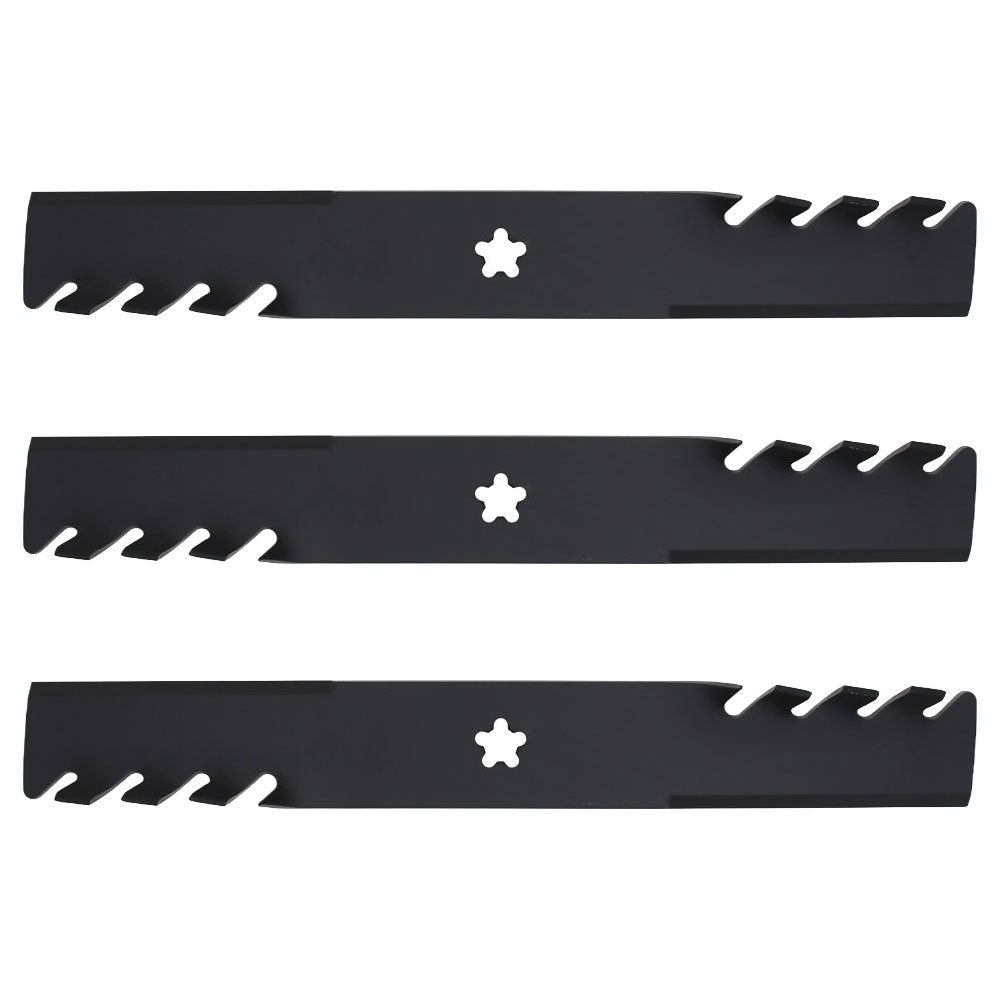 Qty 3: Toothed Mulching Blade  Fits Poulan Replaces 532187254