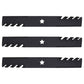 (3) Toothed Mower Blades Fits Husqvarna Riding Mowers 54" Deck 187255 187254