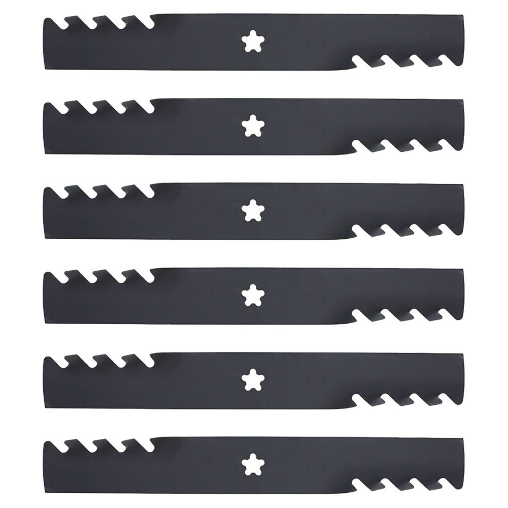 (6) Toothed Mower Blades Fits Poulan Riding Mowers 54" Deck 187255 187254 187256