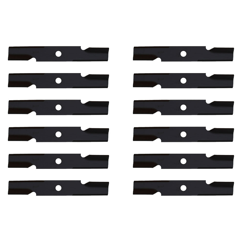 Qty. 12: Notched Mower Blade  Fits Exmark Replaces 103-6381