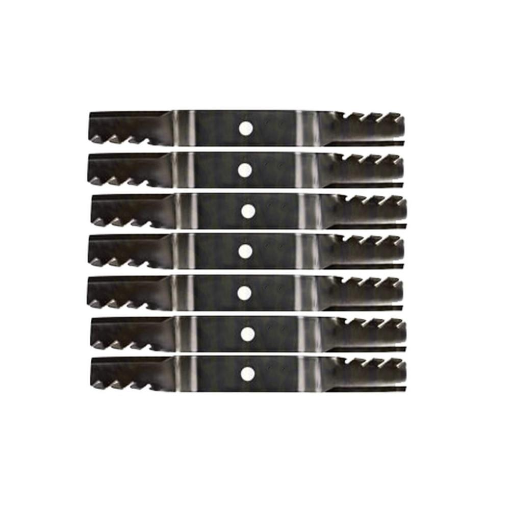 Set of 7 Toothed Mower Blades Fits John Deere 1600 1620 Wide Area Mower