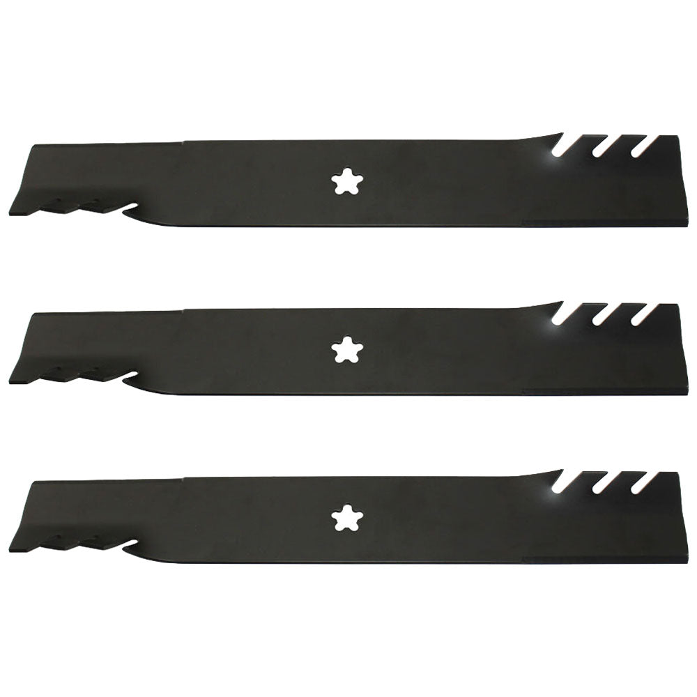 Qty 3: Toothed Mower Blades Fits AYP Replaces 127843
