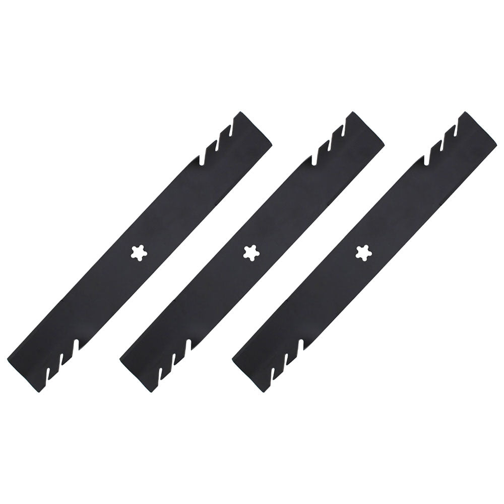 Qty 3: Toothed Mower Blades Fits AYP Replaces 127843