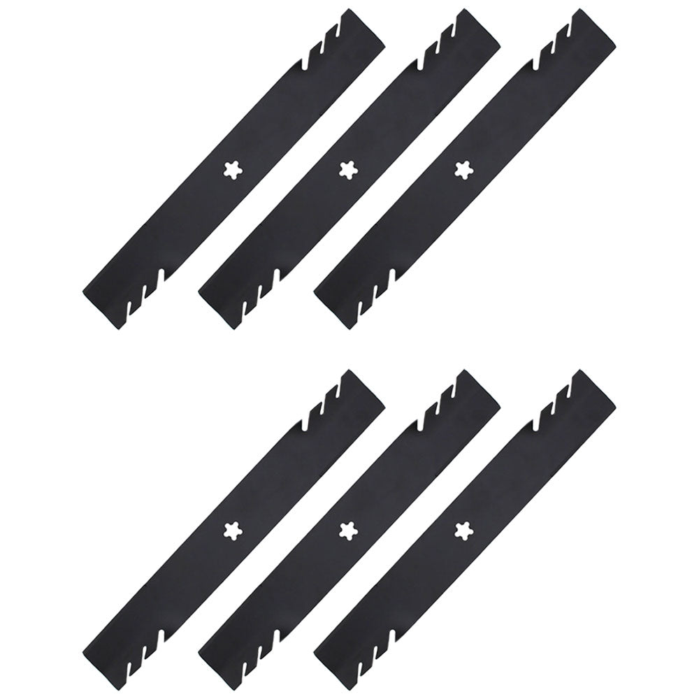 Qty 6: Toothed Mower Blades Fits Poulan Replaces 134149