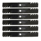 Qty 6: Toothed Mulch Mower Blades Fits Exmark Replaces 103-6383