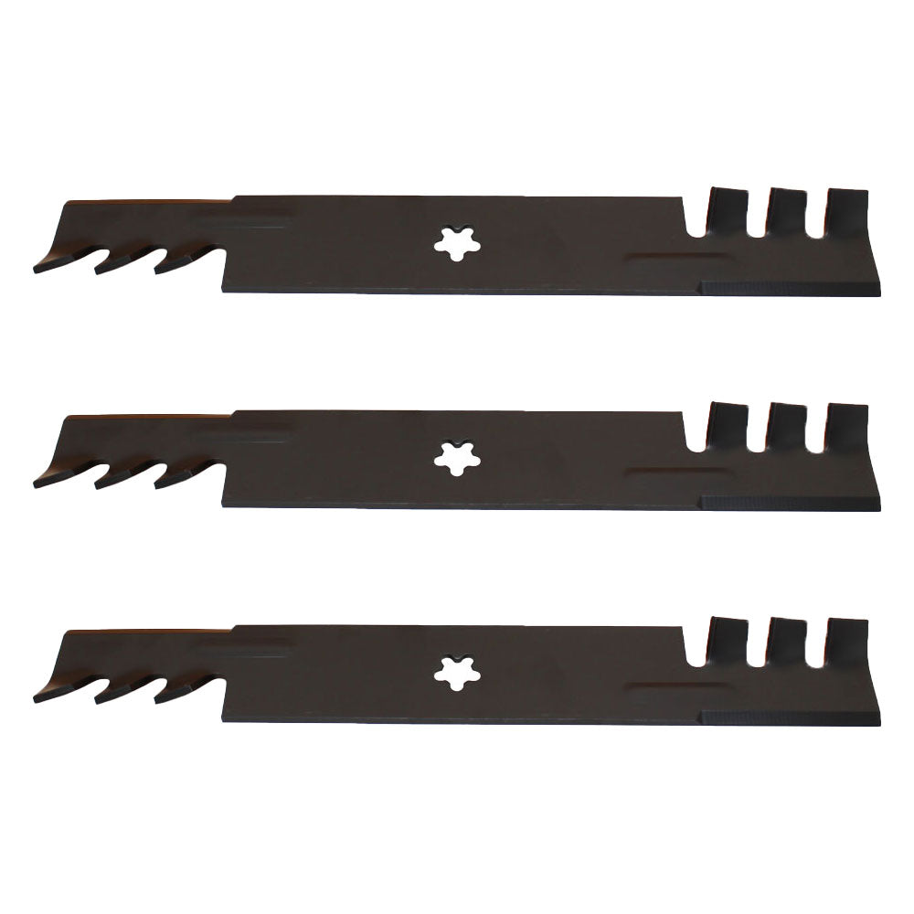 Qty 3: Toothed Mulching Mower Blade Fits Yazoo/Kees Replaces 539112079