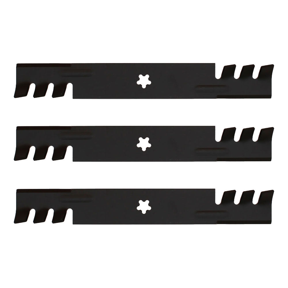 Qty 3: Toothed Mulching Mower Blade Fits Dixon Replaces 539112079
