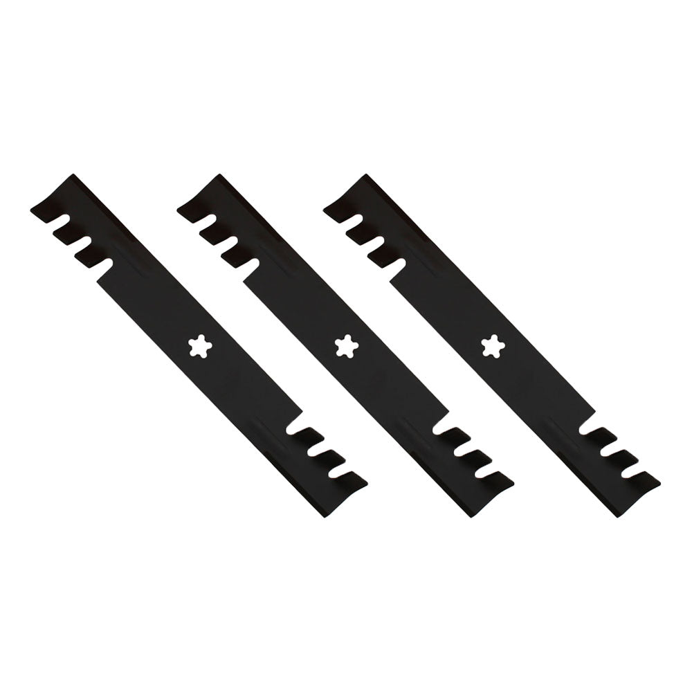 Qty 3: Toothed Mulching Mower Blade Fits Husqvarna Replaces 539112079