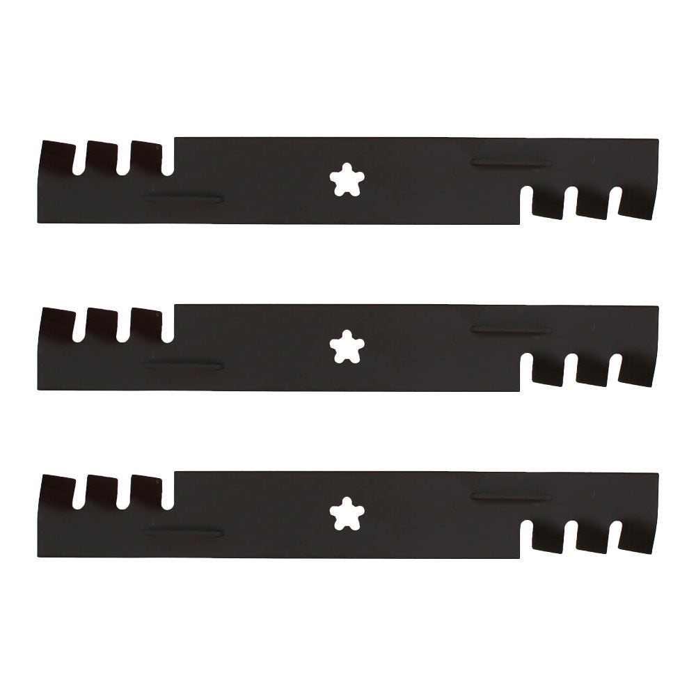 Qty 3: Toothed Mulching Mower Blade Fits Dixon Replaces 539112079