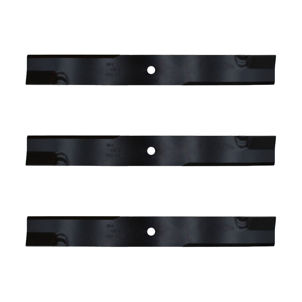 Three Low-Lift Blades 20-1/2" x 5/8" Fits Exmark Turf Ranger Turf Tracer Hydro