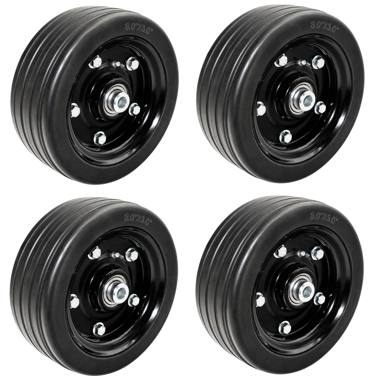 59008700 4 PK Finish Mower Wheels 8x3.5" Bore Fits Caroni TC480 TC590 TC910