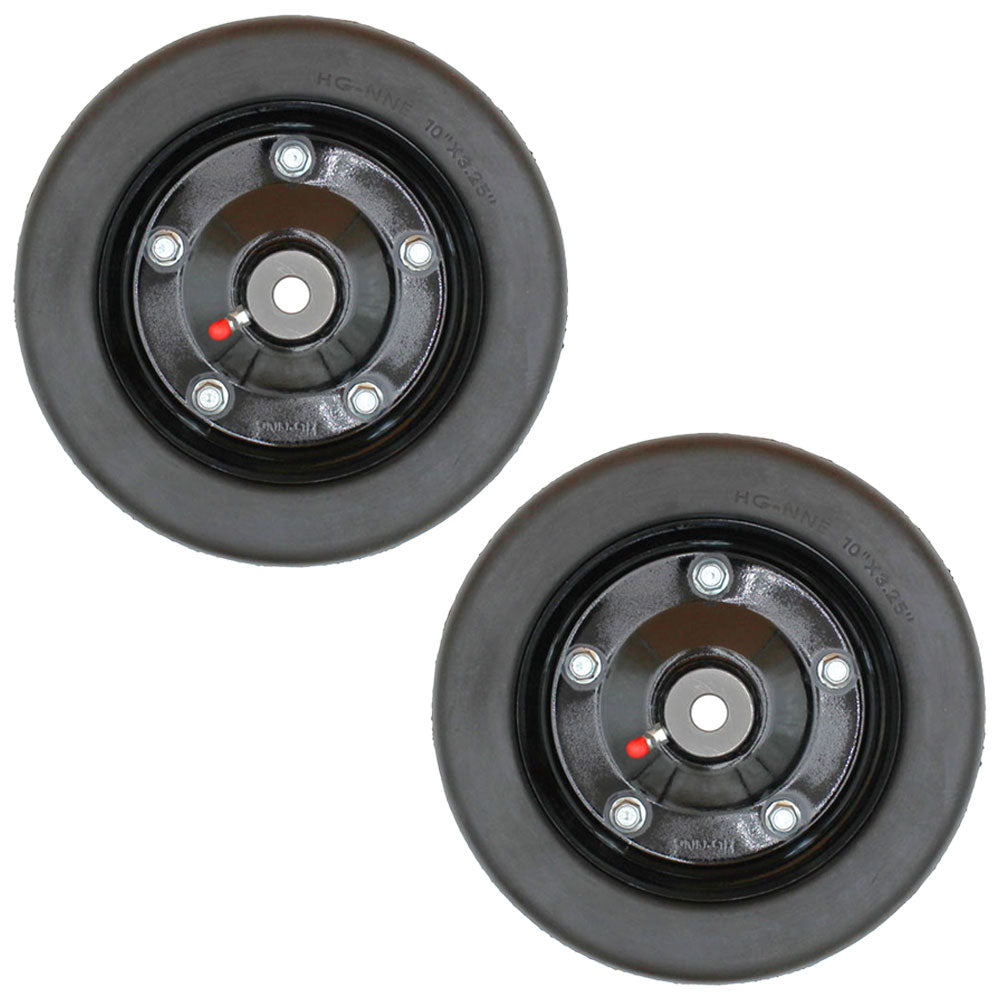 Two Bush Hog Solid Finish Mower Wheels 10" x 3.25" Replaces 87750