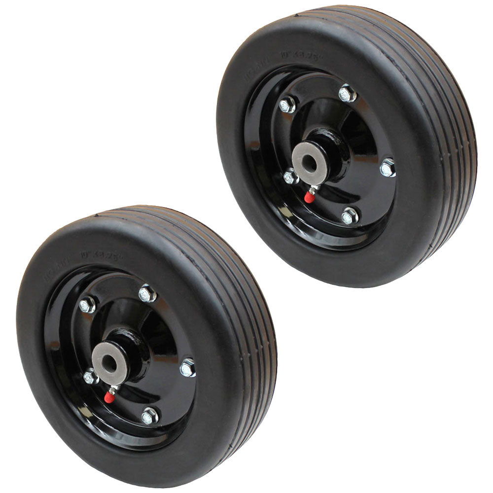 Two Bush Hog Solid Finish Mower Wheels 10" x 3.25" Replaces 87750