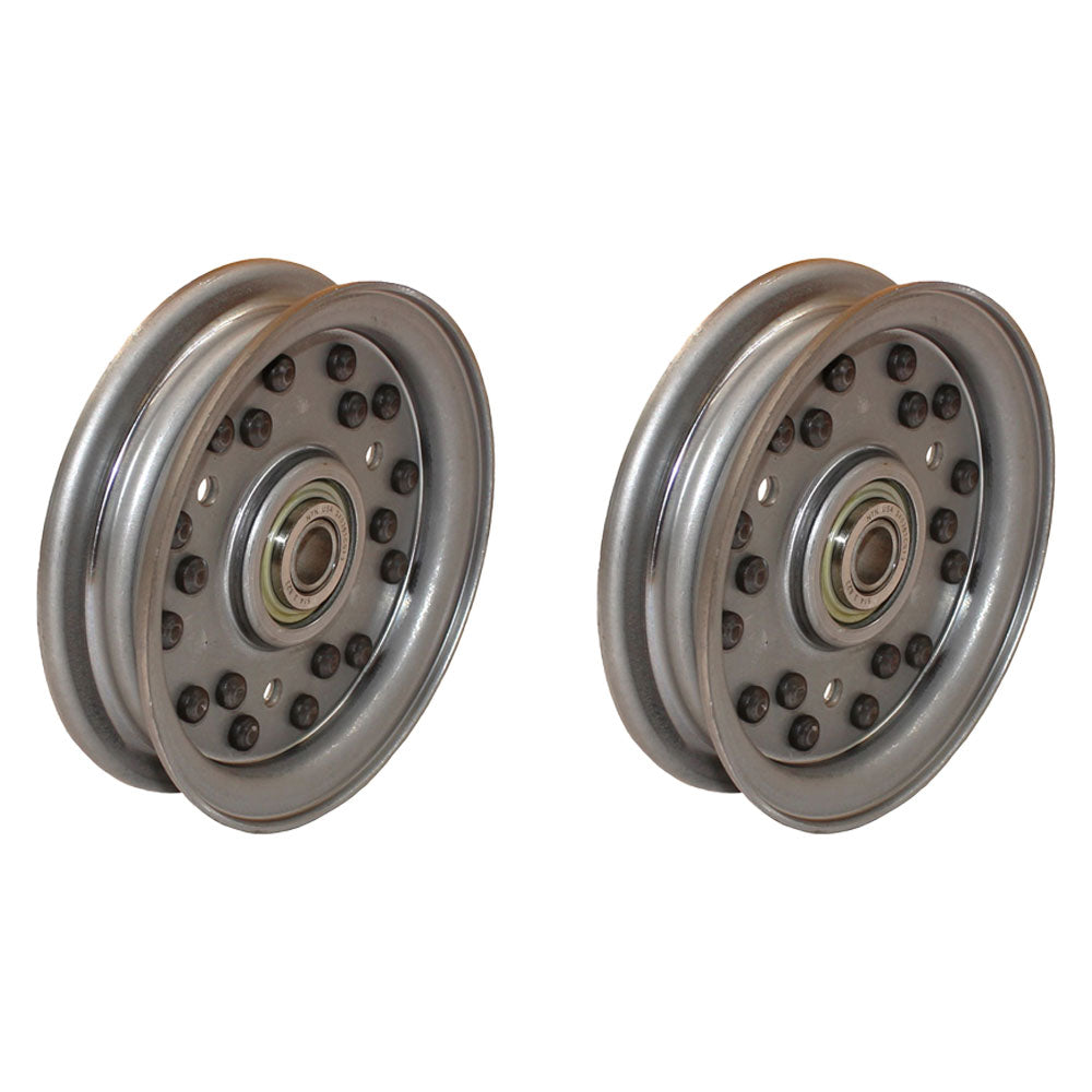 (2) Flat Idler Pulley Fits Bad Boy Mower ZT CZT Pup Lightning Outlaw