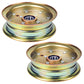 Set of (2) Flat Idler Pulleys Heavy Duty 539132728 539112196 589766101