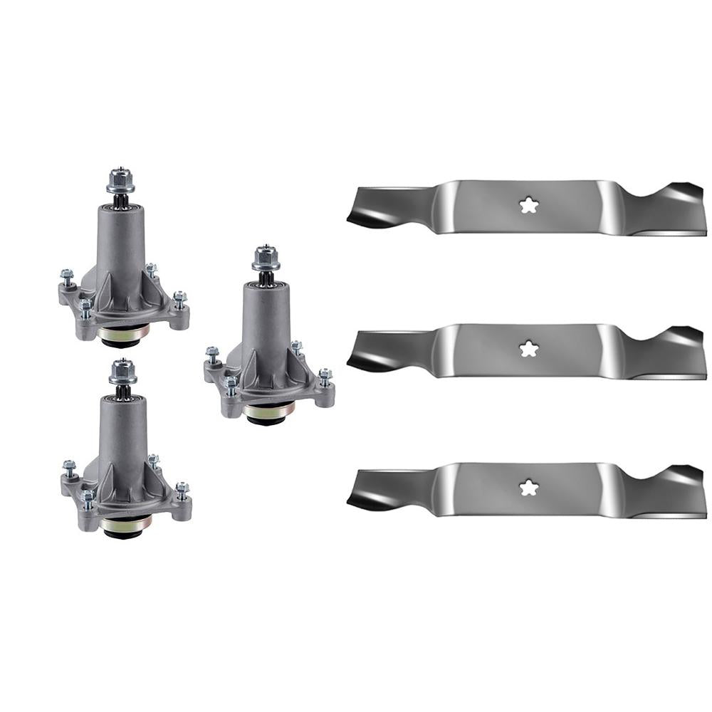 54" Deck Lawn Mower Spindle & Blade Kit Fits Husqvarna GT 2254