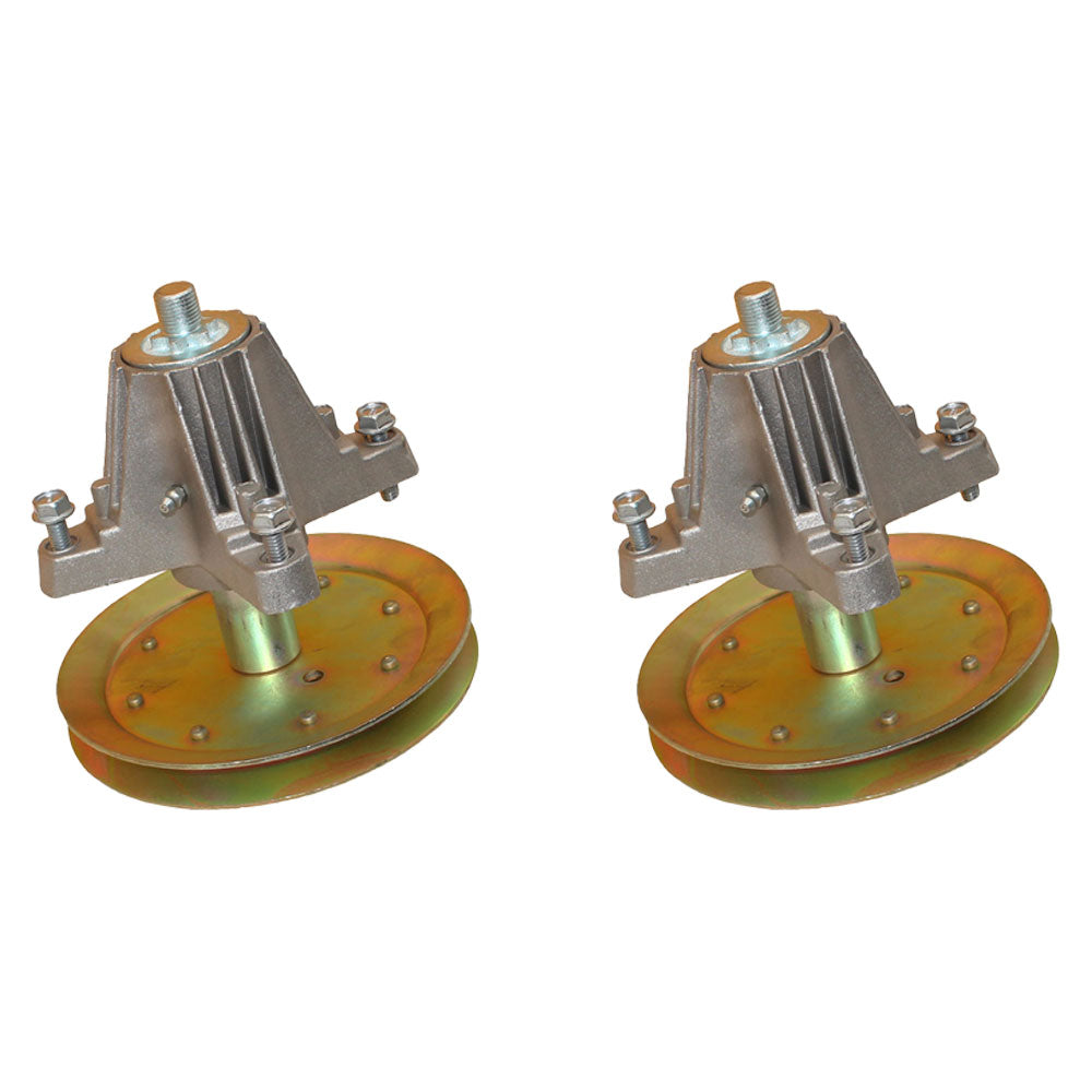 (2) 46" cut Spindle Assemblies w/ Pulleys Fits Cub Cadet: LTX1045 LTX1046