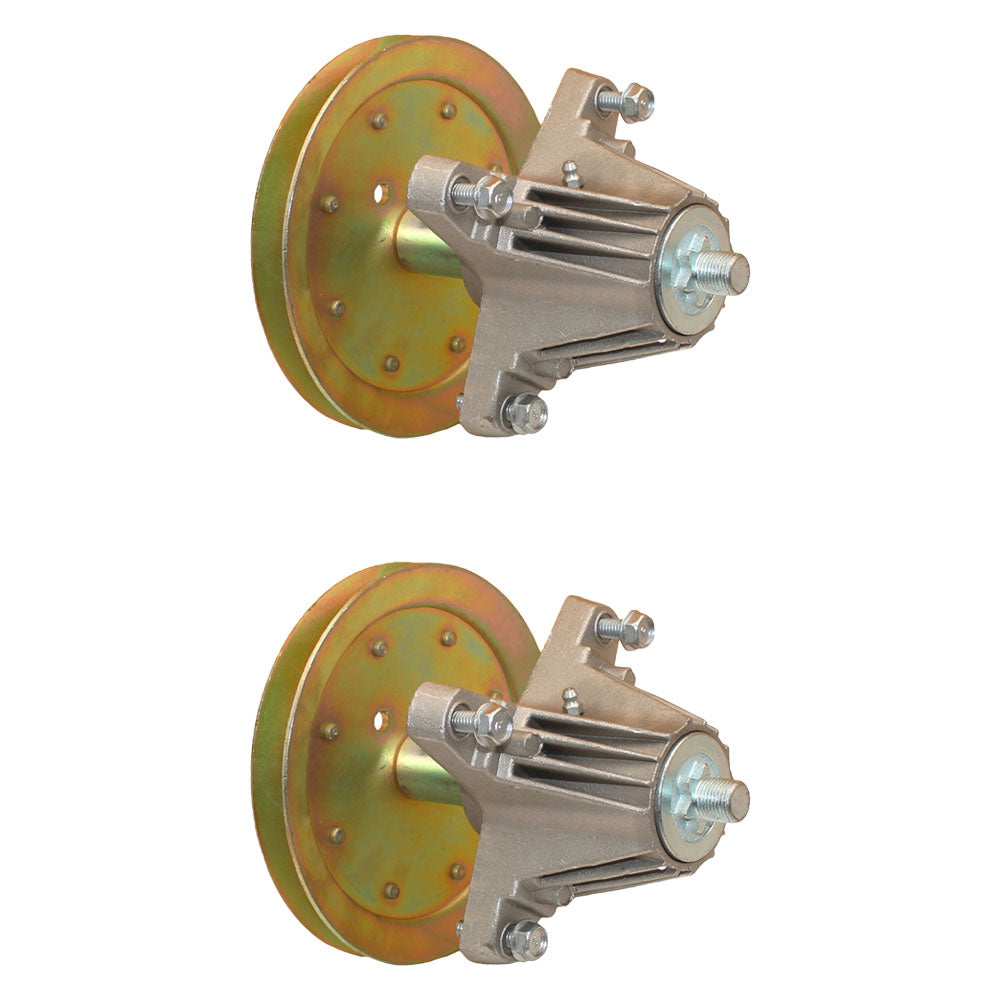(2) 46" cut Spindle Assemblies w/ Pulleys Fits Cub Cadet: LTX1045 LTX1046