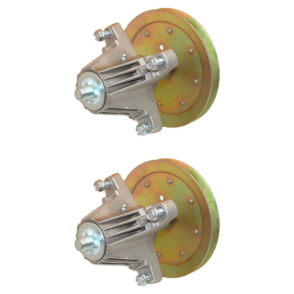 (2) 46" cut Spindle Assemblies w/ Pulleys Fits Cub Cadet: LTX1045 LTX1046