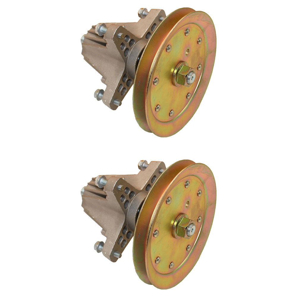 (2) 46" cut Spindle Assemblies w/ Pulleys Fits Cub Cadet: LTX1045 LTX1046