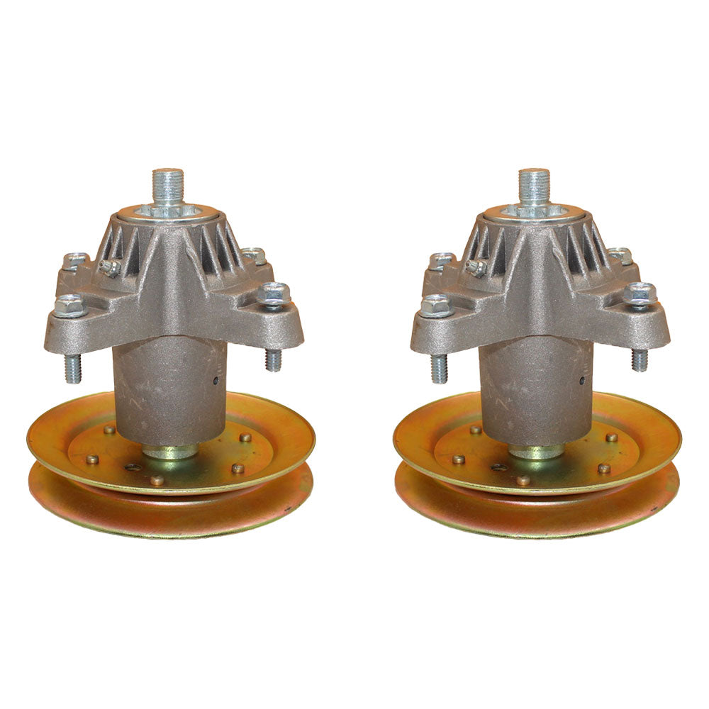 Qty 2: Spindle Assembly with Pulley
 Fits Troy Bilt Replaces 618-04474
