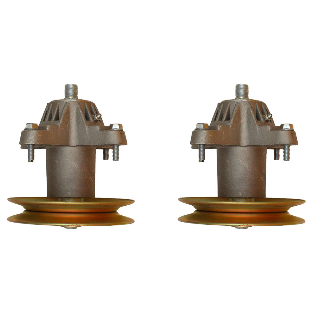 Qty 2: Spindle Assembly with Pulley
 Fits MTD Replaces 618-04474