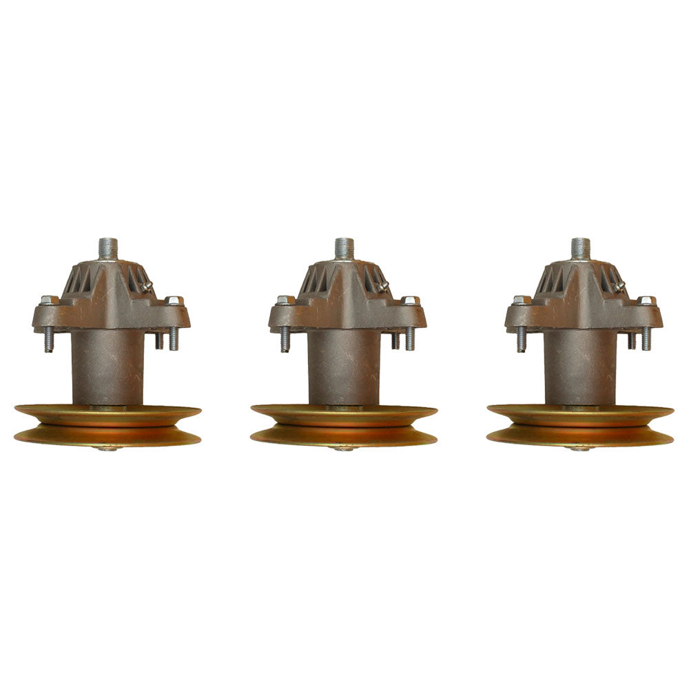Qty 3: Spindle Assembly with Pulley
 Fits MTD Replaces 618-04474