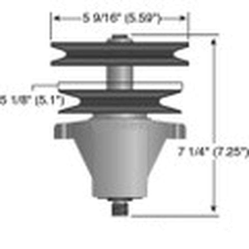 MTD 918-04134C Double Pulley and Spindle fits Troy Bilt 13AX60 with 46" Deck