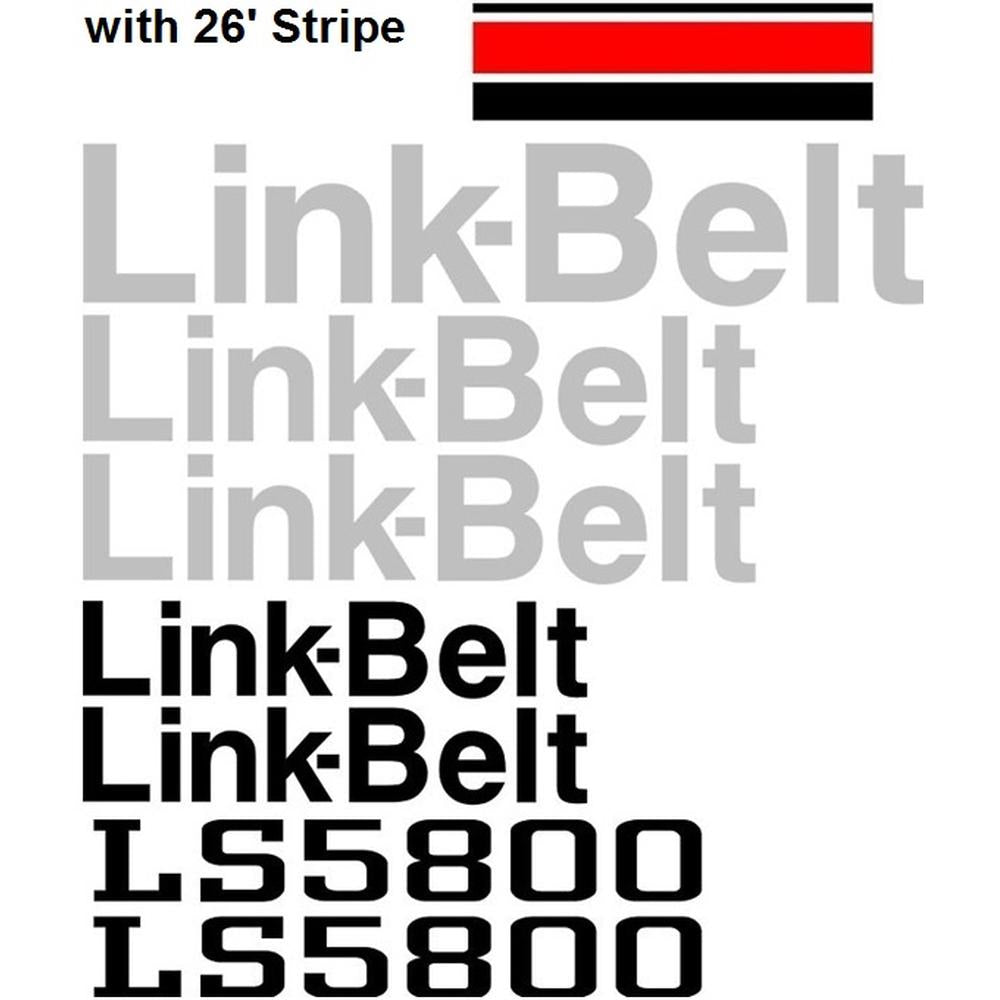 Link-Belt LS5800 NS (New Style) Excavator Decal Set with 26' Stripe