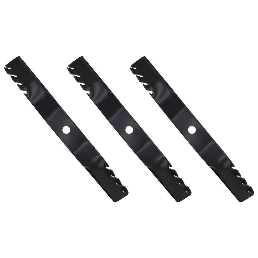 (3) Toothed Blades Fits John Deere with 60" 7 Iron deck M128485 M144196