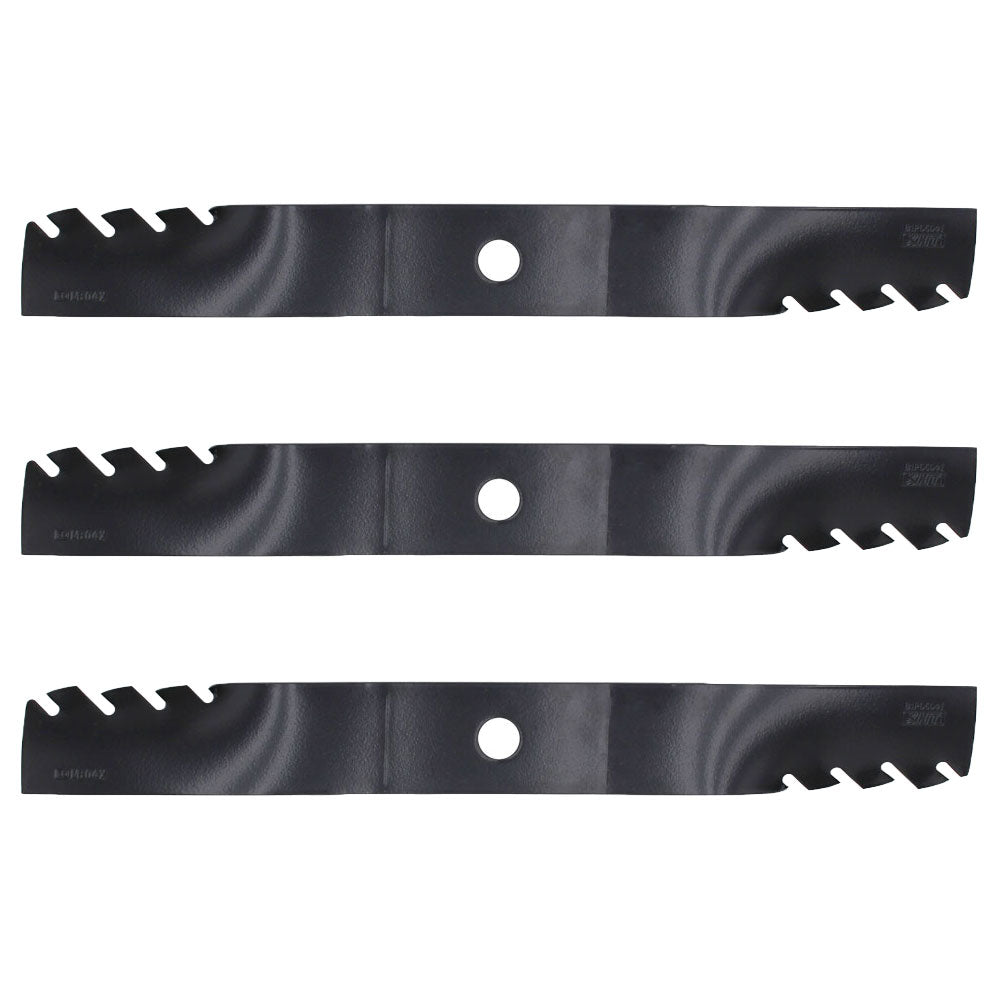 (3) Toothed Blades Fits John Deere with 60" 7 Iron deck M128485 M144196
