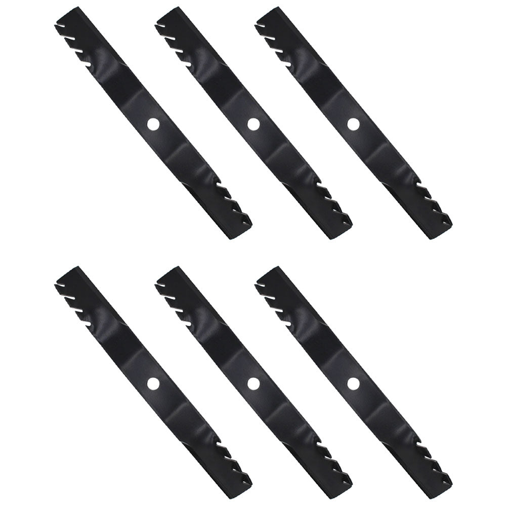 Qty 6: Toothed Mulching Blade
 Fits John Deere Replaces M128485