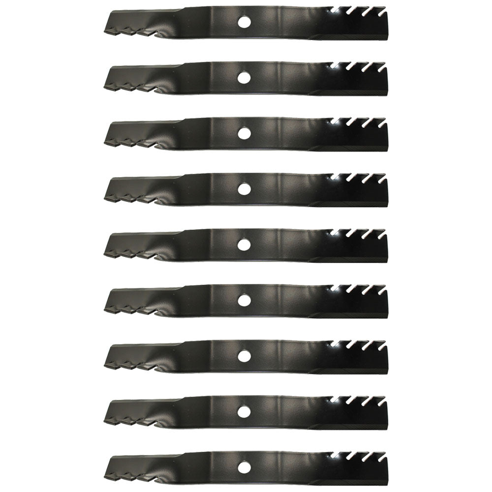 Qty 9: Toothed Mulching Blade Fits John Deere Replaces M128485