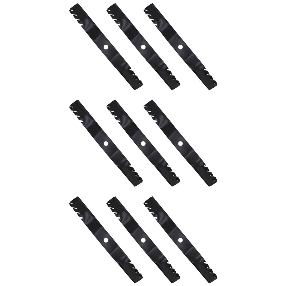Qty 9: Toothed Mulching Blade Fits John Deere Replaces M128485