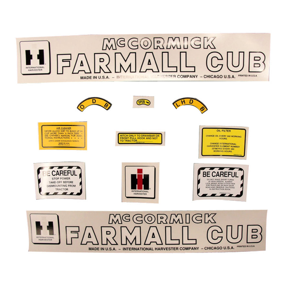 Tractor Decal Set Fits International Harvester Fits FARMALL Fits Cub (Late)