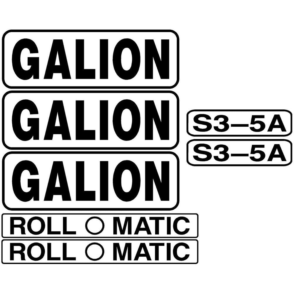 New Decal Set for Galion Model S3-5A Roll O Matic Machines