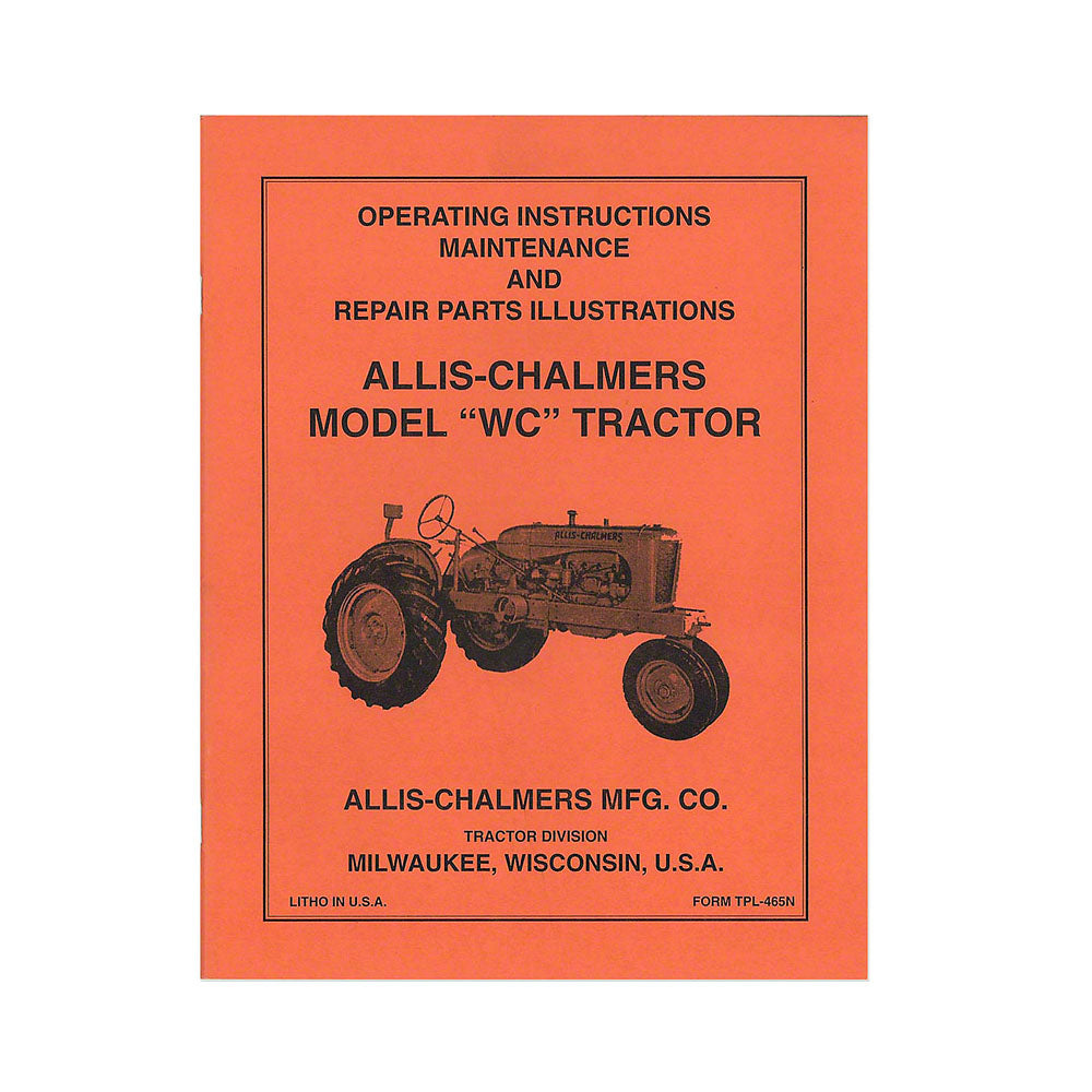 REP003 Operators Manual Reprint: AC WD Fits Allis Chalmers