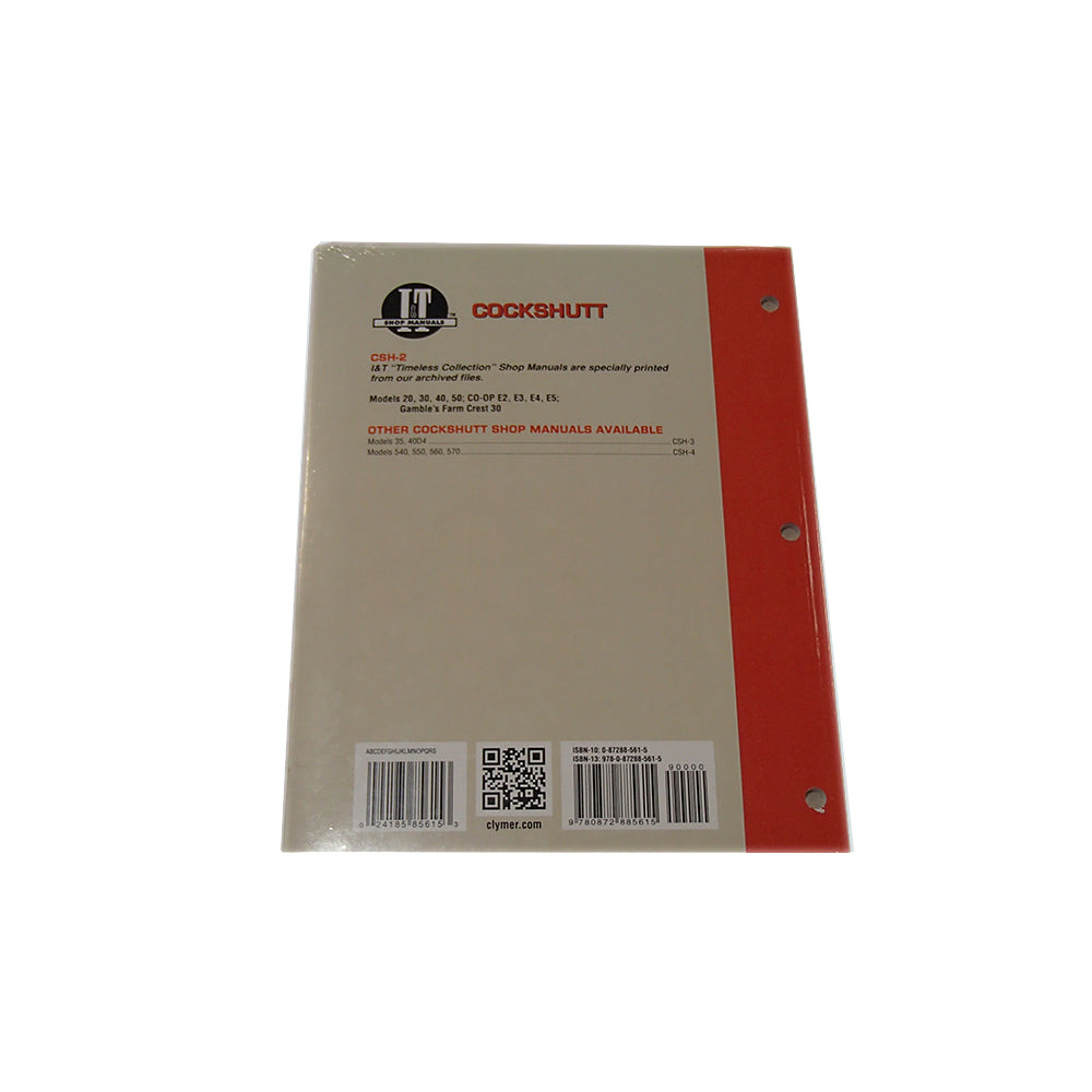 CSH2 Cockshutt I&T Shop Manual Fits Cockshutt